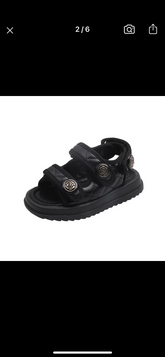 Olivia - Chunky Girls Sandals , Black.